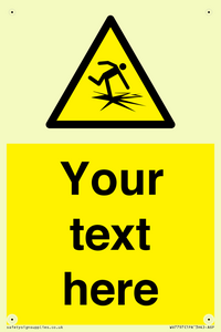 Custom warning thin ice